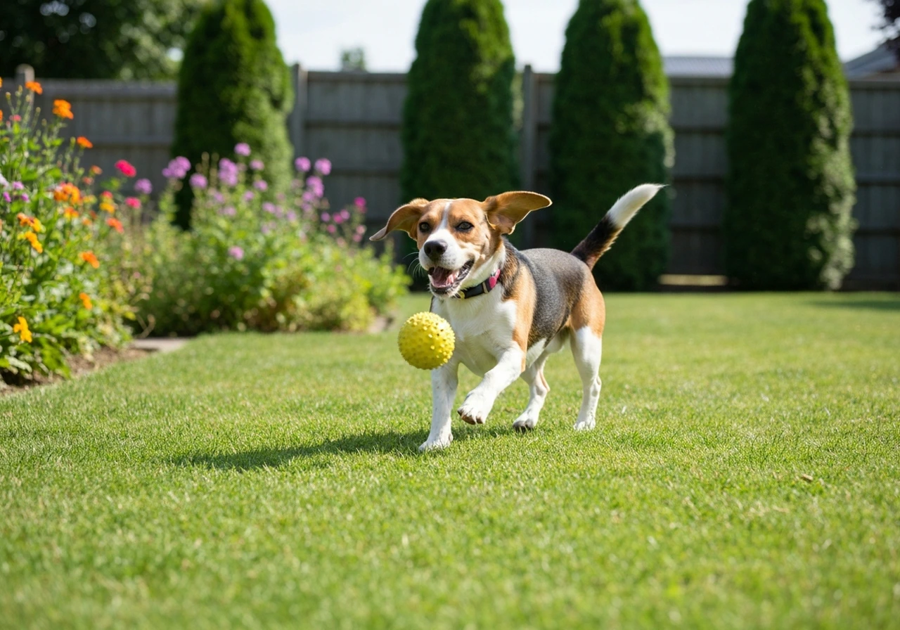 Beagle adult standing proud