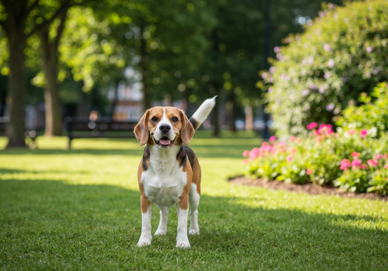 Beagle in natural environment
